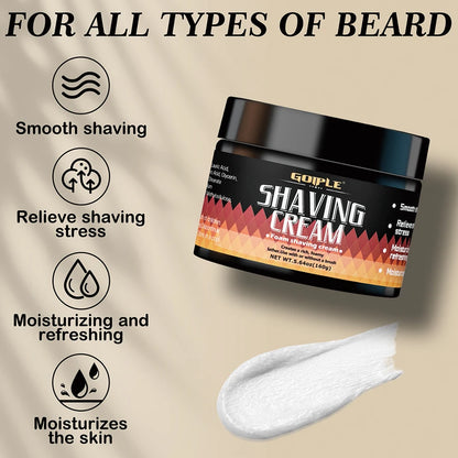 Shaving Cream Set for Men with Stainless Steel Foaming Bowl & Brush