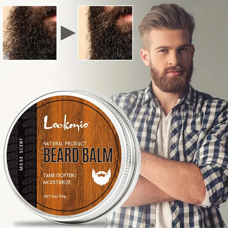 4pcs Beard Grooming Balm, Oil & Styling Tools