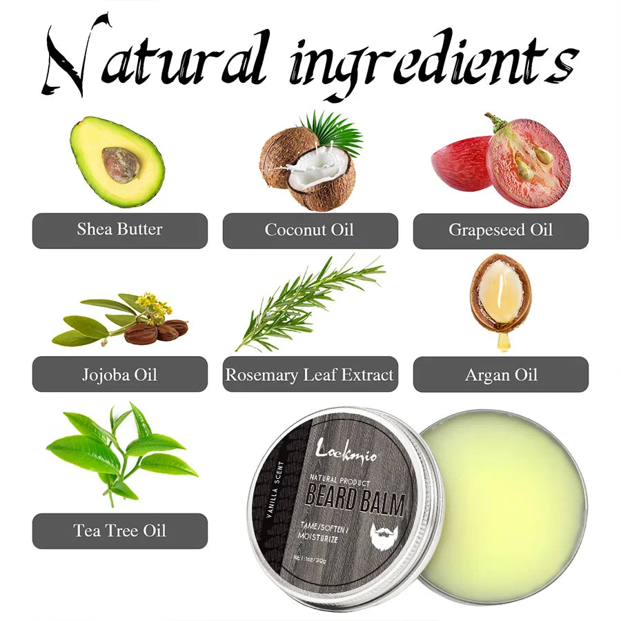 4pcs/set Beard Balm Softens Styling Cream