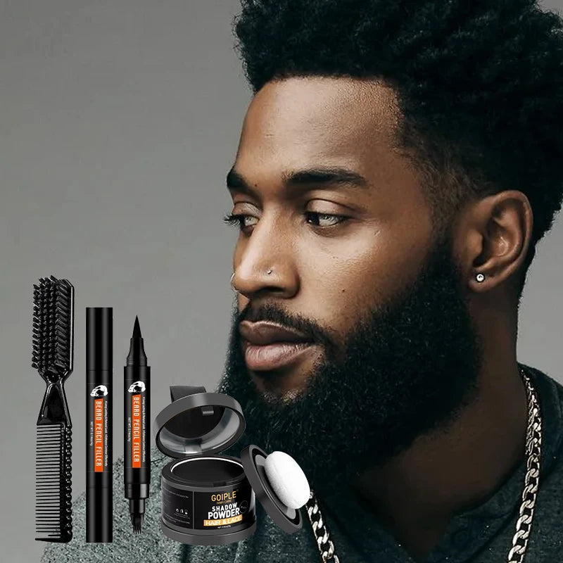 4pcs for Men Black Beard Pen and Shadow Powder