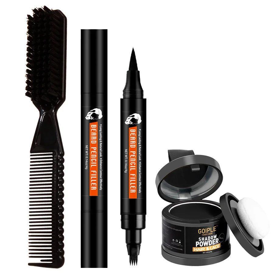 4pcs for Men Black Beard Pen and Shadow Powder