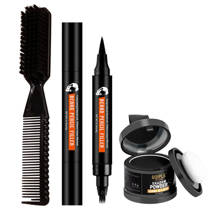4pcs for Men Black Beard Pen and Shadow Powder