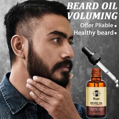 3pcs Men Natural Beard Care & Facial Hair Care Tools