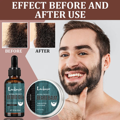 5pcs/set Beard Oil Balm & Beard Styling Tool Kit