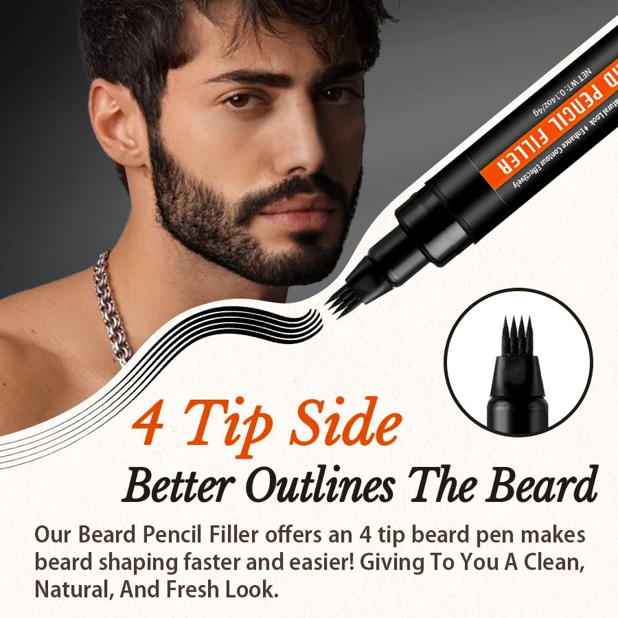 4pcs for Men Black Beard Pen and Shadow Powder
