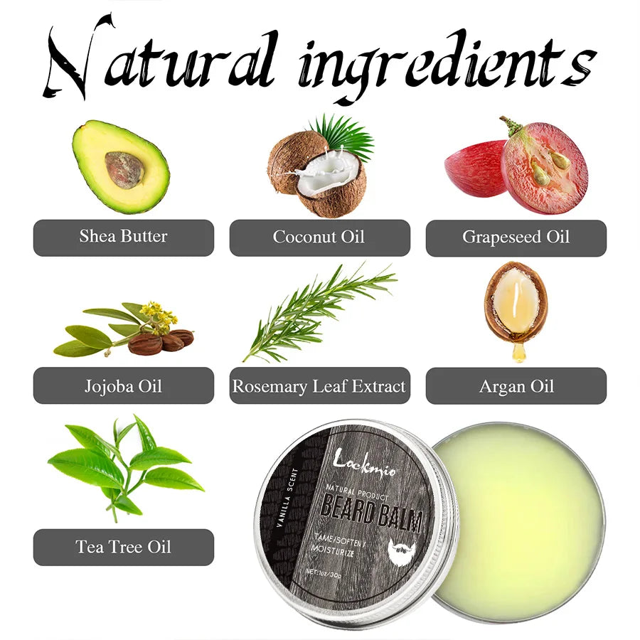 Beard Care Balm & Oil Gloss Moisturizing Serum