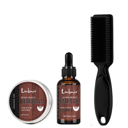 Beard Moisturizing Oil Smoothing Styling Cream and Brush