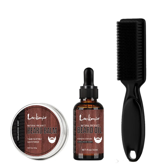 Beard Moisturizing Oil Smoothing Styling Cream and Brush